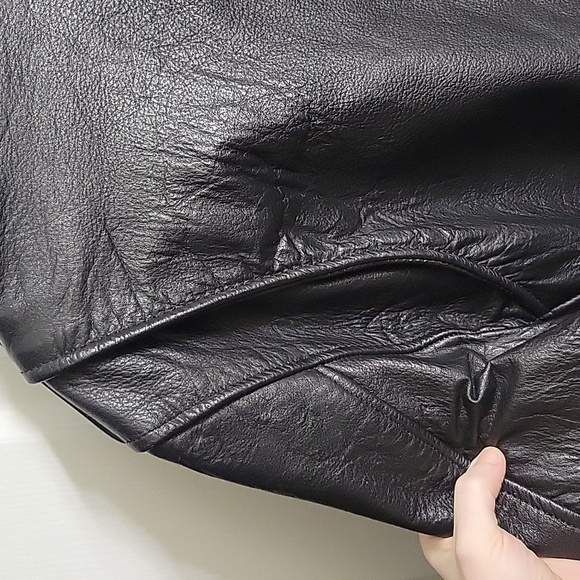 Vintage Thick Utility Riding Leather Biker Jacket - Picture 13 of 13